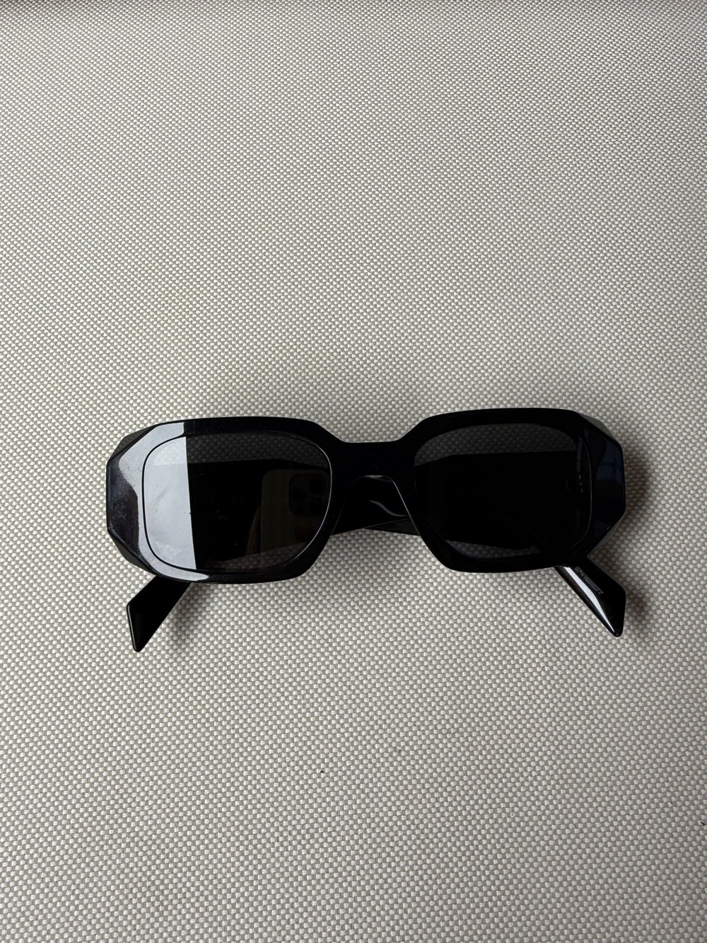 Prada Symbole Black Geometric Frame Sunglasses - Picture 2 of 9